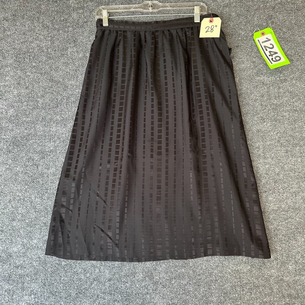 Sag Harbor Pencil & Straight Skirt Womens L Black Patterned Business Career
